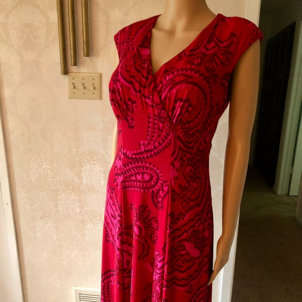 SANGRIA Dress is colorful like the drink, Red with swirls of Pink.